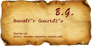Bondár Gusztáv névjegykártya